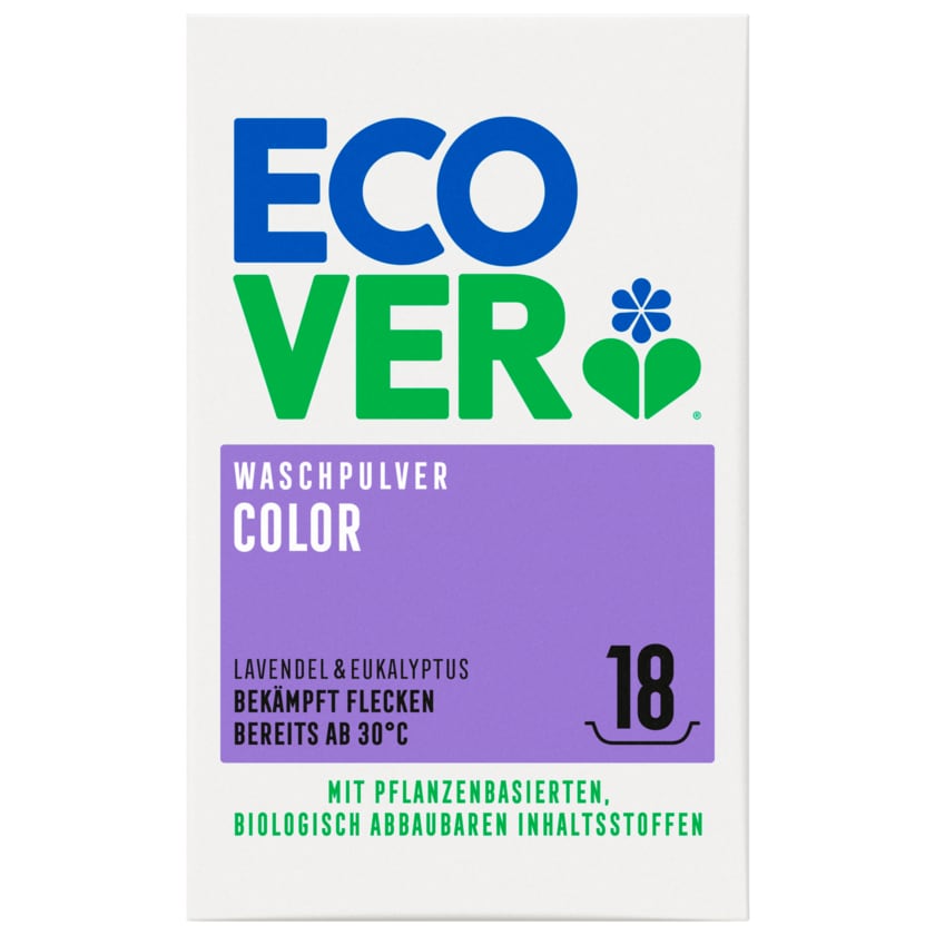 Ecover Colorwaschmittel Pulver Lavendel & Eukalyptus 1350g, 18WL